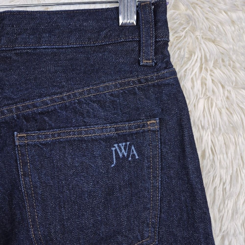JW Anderson x Uniqlo Indigo Straight Leg Jeans 24x31 High Rise Dark Wash Denim - Picture 4 of 10